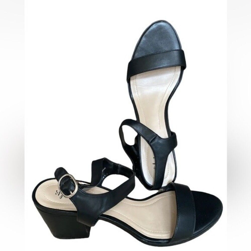 Style & Co Women's Mollee Block-Heel Sandals Black US 9 M Faux Leather